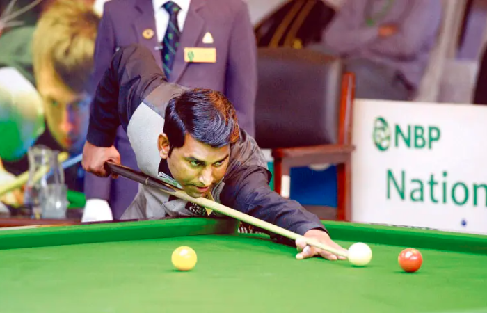 Asjad Iqbal of Pakistan defeats India’s Pankaj Advani to secure a spot in the IBSF World Cup semis.