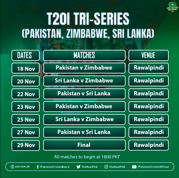 The tri-nation series is set to kick off on **November 18**.